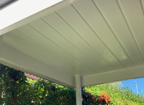 White uPVC tongue-and-groove porch cladding fitted in Milton